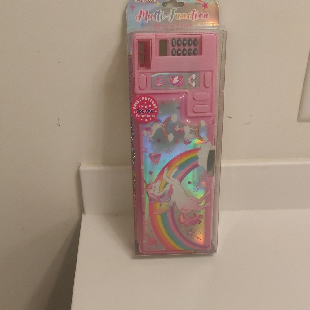 New! Hot Focus Rainbow Unicorn Multifunction Pencil Case Box School Supplies